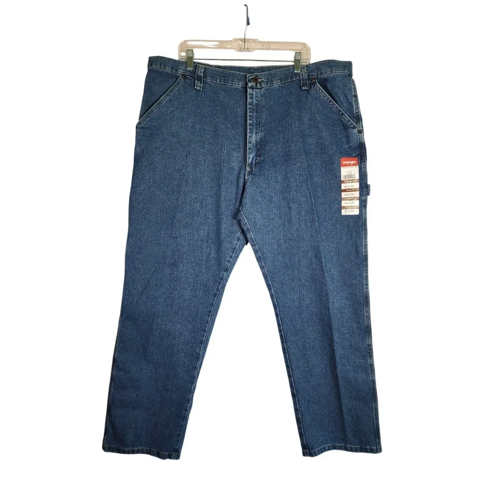 Wrangler NWT Five Star Heritage Carpenter Blue Jeans Men's 42x30 Work Pants - Picture 1 of 6